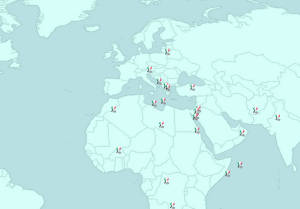 La mappa delle operazioni internazionali in corso aggiornate a fine 2014. Fonte: ministero della Difesa