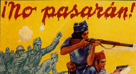 La resistenza fu sostenuta economicamente e militarmente dall’URSS. Il motto repubblicano (¡No pasarán!) fu ideato da Dolores Ibárruri, detta “La Pasionaria”