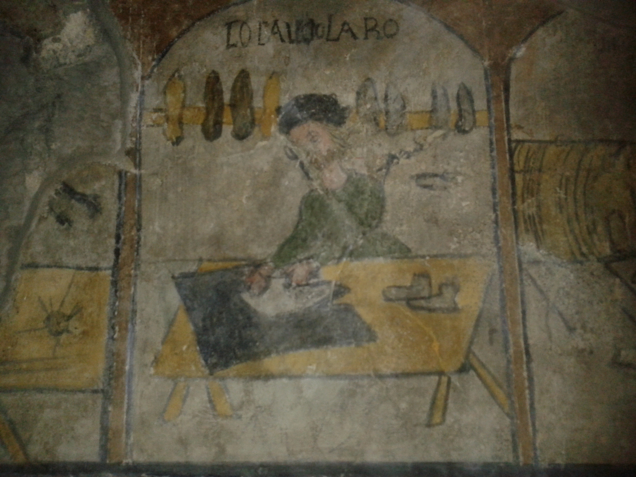 Uno degli antichi mestieri dipinti sulla parete destra dell''Episcopio