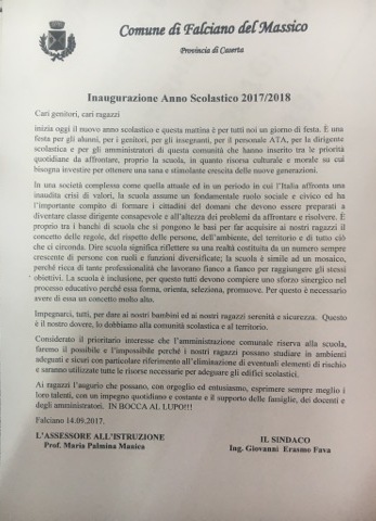 Auguri per il nuovo anno scolastico